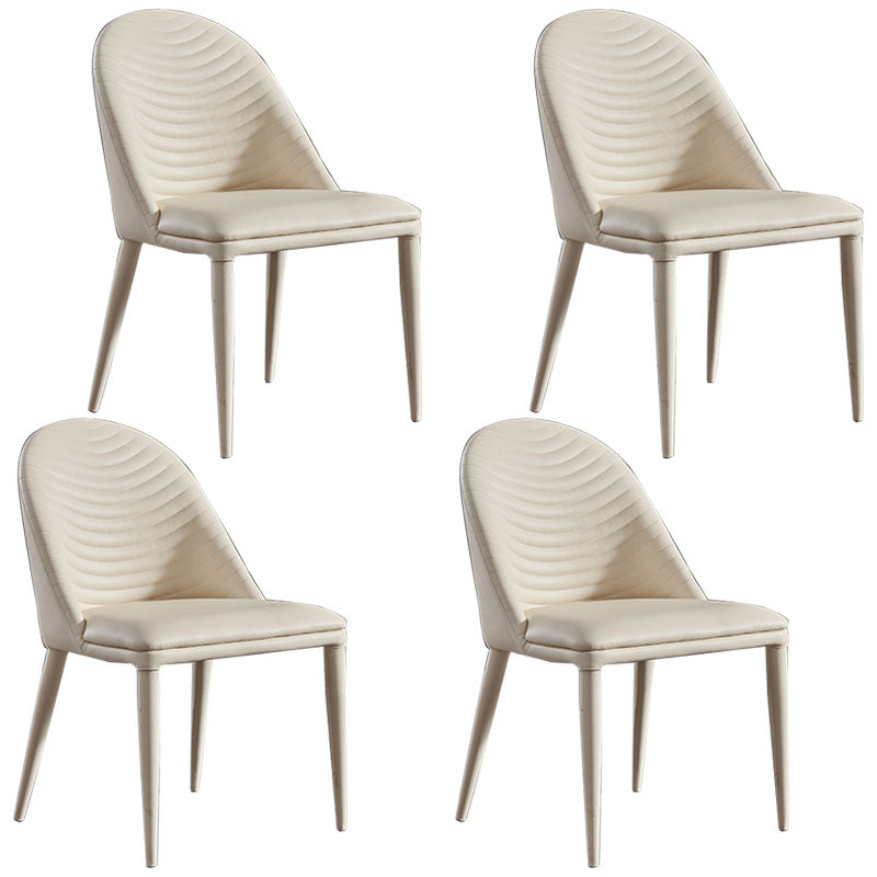 Sillas de comedor de cuero de faux contemporáneos silla de comedor de metal para uso en el hogar