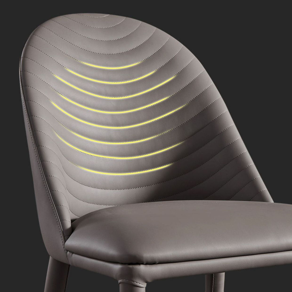 Sillas de comedor de cuero de faux contemporáneos silla de comedor de metal para uso en el hogar