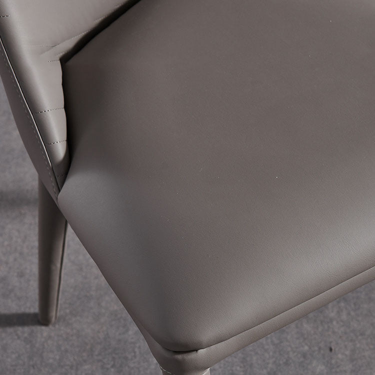 Sillas de comedor de cuero de faux contemporáneos silla de comedor de metal para uso en el hogar