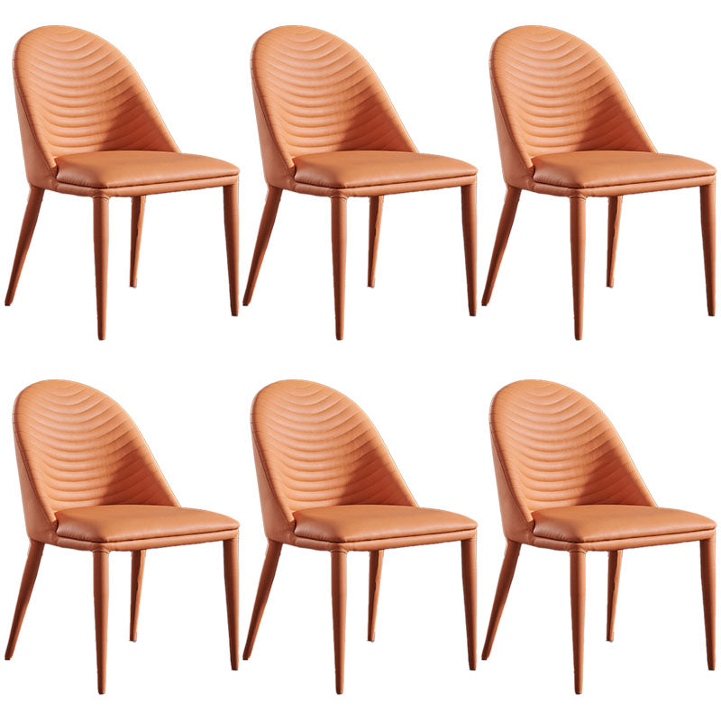 Sillas de comedor de cuero de faux contemporáneos silla de comedor de metal para uso en el hogar