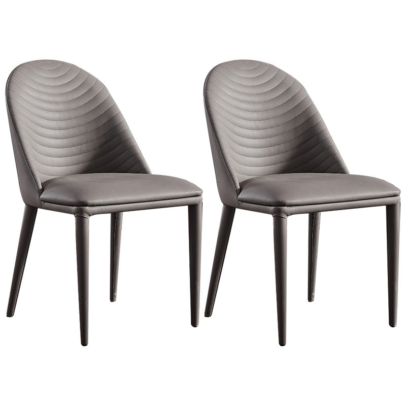 Sillas de comedor de cuero de faux contemporáneos silla de comedor de metal para uso en el hogar