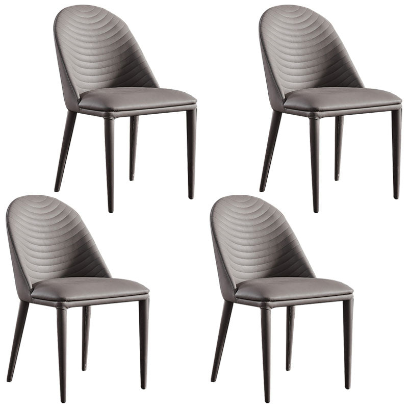 Sillas de comedor de cuero de faux contemporáneos silla de comedor de metal para uso en el hogar