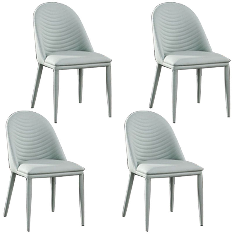 Sillas de comedor de cuero de faux contemporáneos silla de comedor de metal para uso en el hogar