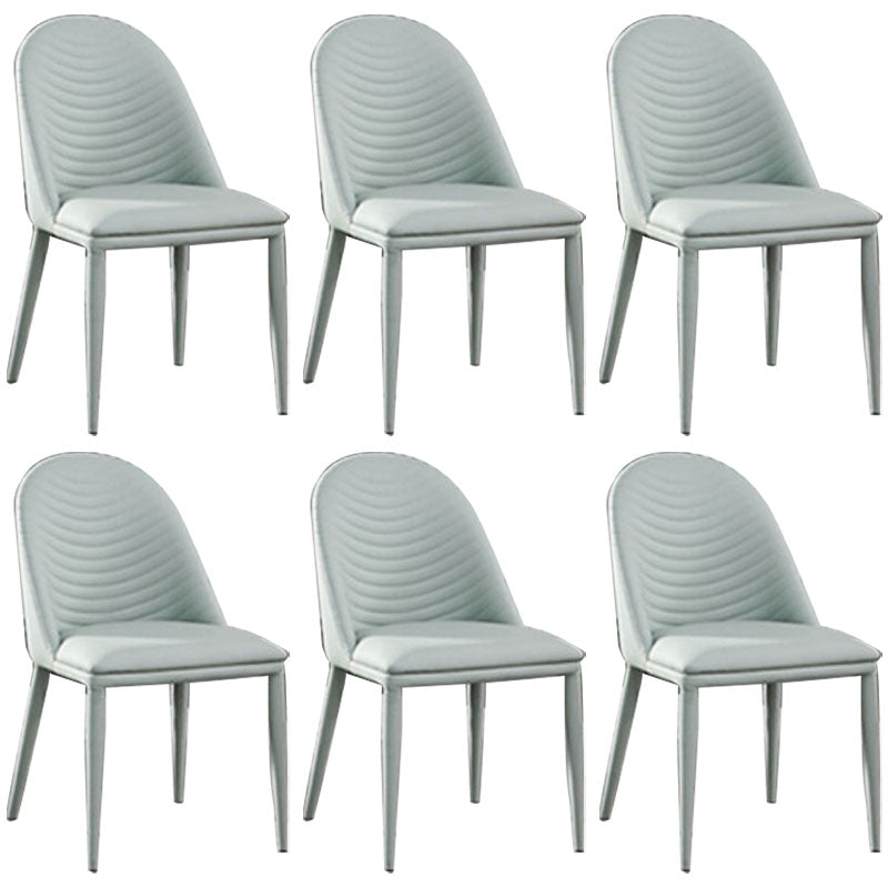 Sillas de comedor de cuero de faux contemporáneos silla de comedor de metal para uso en el hogar