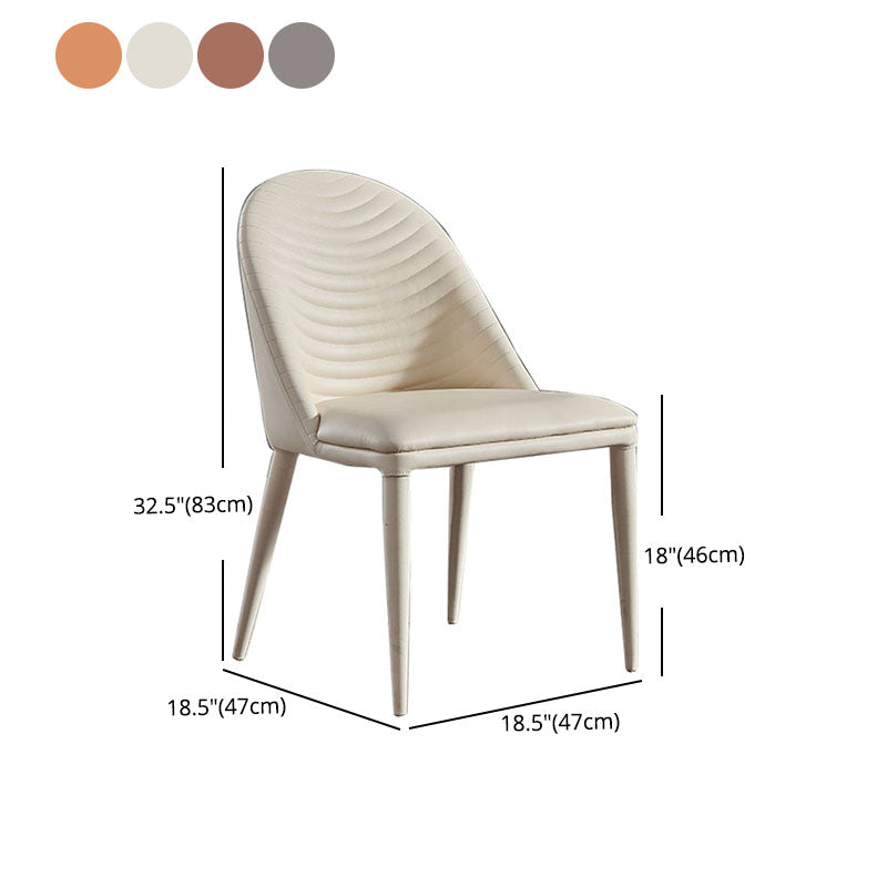Sillas de comedor de cuero de faux contemporáneos silla de comedor de metal para uso en el hogar
