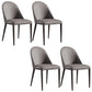 Minimalist Style Solid Back Armless Dining Chairs Leather Dining Chairs Grey 4 Piece Set Clearhalo 'Dining Chairs' 'Dining Tables & Seating' 'dining_chair' 'furn' 'furn_dining_chair' 'Furniture' 'Kitchen & Dining Furniture' 5208334