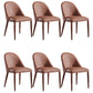 Minimalist Style Solid Back Armless Dining Chairs Leather Dining Chairs Brown 6 Piece Set Clearhalo 'Dining Chairs' 'Dining Tables & Seating' 'dining_chair' 'furn' 'furn_dining_chair' 'Furniture' 'Kitchen & Dining Furniture' 5208344
