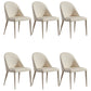 Minimalist Style Solid Back Armless Dining Chairs Leather Dining Chairs Off-White 6 Piece Set Clearhalo 'Dining Chairs' 'Dining Tables & Seating' 'dining_chair' 'furn' 'furn_dining_chair' 'Furniture' 'Kitchen & Dining Furniture' 5208352