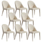 Minimalist Style Solid Back Armless Dining Chairs Leather Dining Chairs Off-White 8 Piece Set Clearhalo 'Dining Chairs' 'Dining Tables & Seating' 'dining_chair' 'furn' 'furn_dining_chair' 'Furniture' 'Kitchen & Dining Furniture' 5208354