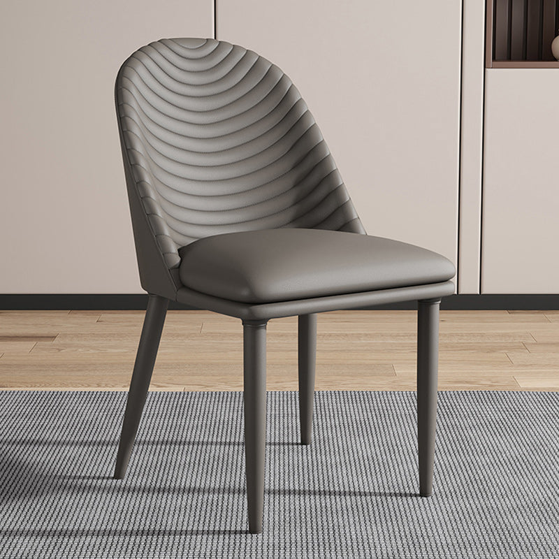 Minimalist Style Solid Back Armless Dining Chairs Leather Dining Chairs Clearhalo 'Dining Chairs' 'Dining Tables & Seating' 'dining_chair' 'furn' 'furn_dining_chair' 'Furniture' 'Kitchen & Dining Furniture' 5208356