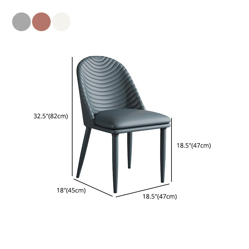 Minimalist Style Solid Back Armless Dining Chairs Leather Dining Chairs Clearhalo 'Dining Chairs' 'Dining Tables & Seating' 'dining_chair' 'furn' 'furn_dining_chair' 'Furniture' 'Kitchen & Dining Furniture' 5208359