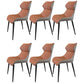 Industrial Style Arm Wingback Parsons Chairs Faux Leather Dining Chairs