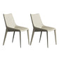 Minimalist Style Solid Back Armless Dining Chair Leather Dining Chair