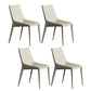 Minimalist Style Solid Back Armless Dining Chair Leather Dining Chair