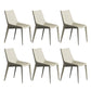 Minimalist Style Solid Back Armless Dining Chair Leather Dining Chair