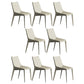 Minimalist Style Solid Back Armless Dining Chair Leather Dining Chair