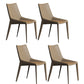 Minimalist Style Solid Back Armless Dining Chair Leather Dining Chair