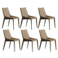 Minimalist Style Solid Back Armless Dining Chair Leather Dining Chair