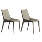 Minimalist Style Solid Back Armless Dining Chair Leather Dining Chair