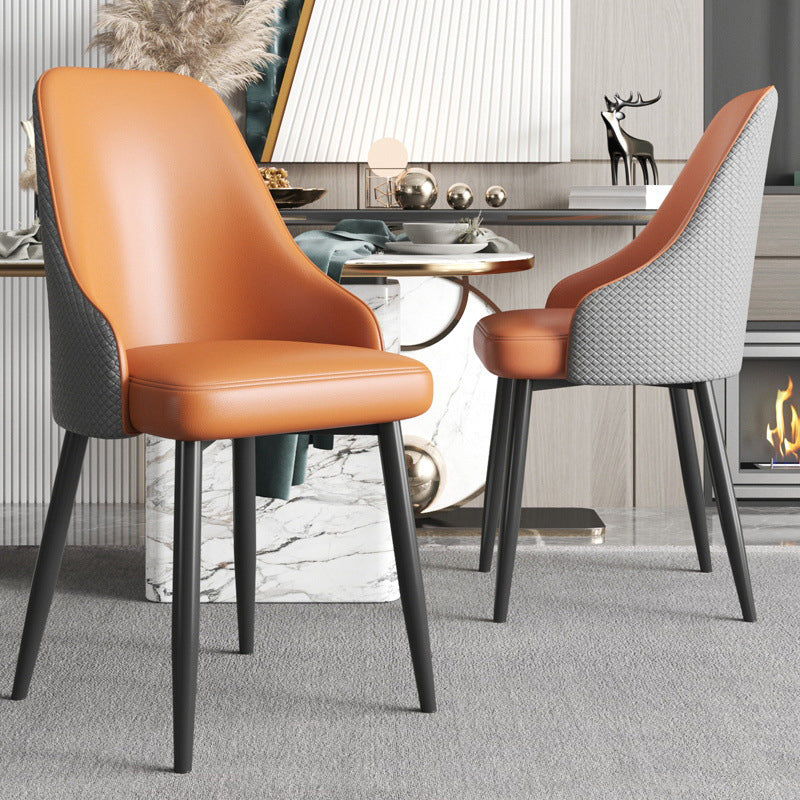 Minimalist Faux Leather Side Chair Arm Solid Back Chairs for Home Clearhalo 'Dining Chairs' 'Dining Tables & Seating' 'dining_chair' 'furn' 'furn_dining_chair' 'Furniture' 'Kitchen & Dining Furniture' 5208422