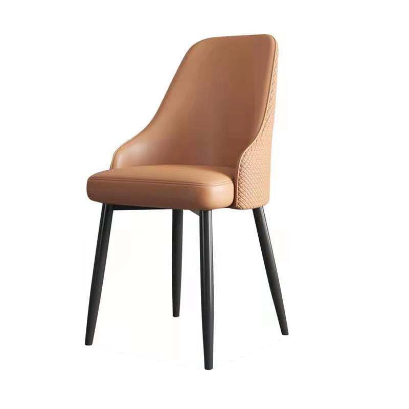 Minimalist Faux Leather Side Chair Arm Solid Back Chairs for Home Clearhalo 'Dining Chairs' 'Dining Tables & Seating' 'dining_chair' 'furn' 'furn_dining_chair' 'Furniture' 'Kitchen & Dining Furniture' 5208427