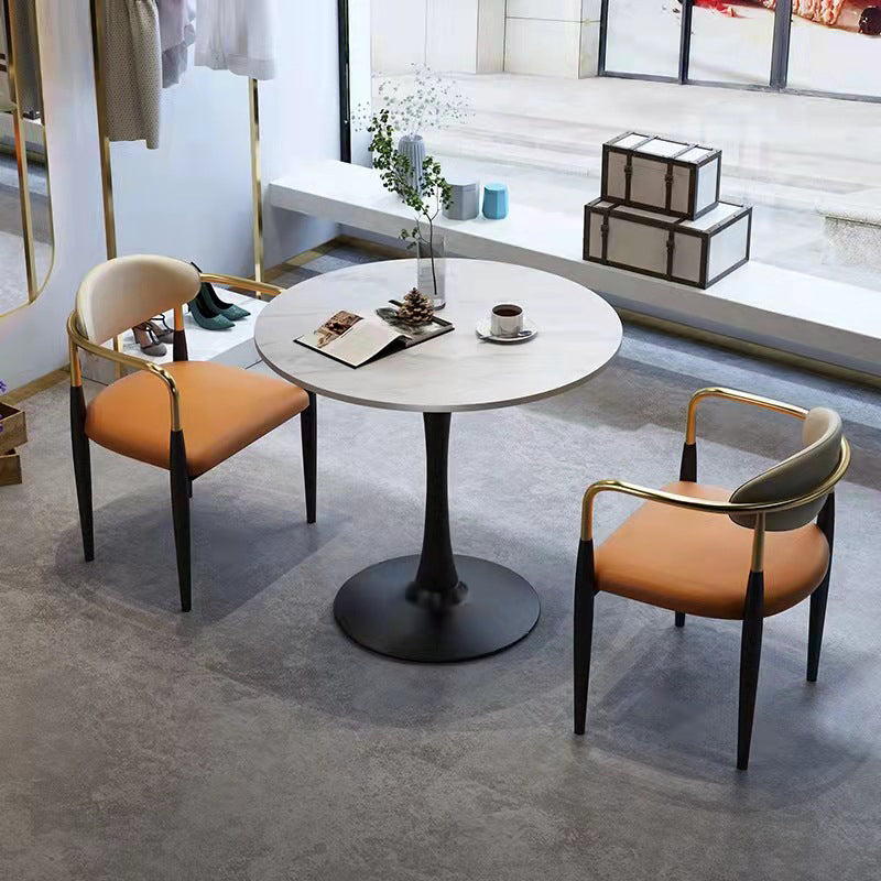 Contemporary Arm Leather Dining Chairs Open Back Dining Side Chair Clearhalo 'Dining Chairs' 'Dining Tables & Seating' 'dining_chair' 'furn' 'furn_dining_chair' 'Furniture' 'Kitchen & Dining Furniture' 5208446