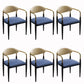 Contemporary Arm Leather Dining Chairs Open Back Dining Side Chair Blue 6 Piece Set Clearhalo 'Dining Chairs' 'Dining Tables & Seating' 'dining_chair' 'furn' 'furn_dining_chair' 'Furniture' 'Kitchen & Dining Furniture' 5208450