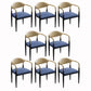 Contemporary Arm Leather Dining Chairs Open Back Dining Side Chair Blue 8 Piece Set Clearhalo 'Dining Chairs' 'Dining Tables & Seating' 'dining_chair' 'furn' 'furn_dining_chair' 'Furniture' 'Kitchen & Dining Furniture' 5208453