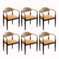 Contemporary Arm Leather Dining Chairs Open Back Dining Side Chair Orange 6 Piece Set Clearhalo 'Dining Chairs' 'Dining Tables & Seating' 'dining_chair' 'furn' 'furn_dining_chair' 'Furniture' 'Kitchen & Dining Furniture' 5208459
