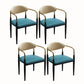 Contemporary Arm Leather Dining Chairs Open Back Dining Side Chair Green 4 Piece Set Clearhalo 'Dining Chairs' 'Dining Tables & Seating' 'dining_chair' 'furn' 'furn_dining_chair' 'Furniture' 'Kitchen & Dining Furniture' 5208465