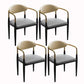 Contemporary Arm Leather Dining Chairs Open Back Dining Side Chair Grey 4 Piece Set Clearhalo 'Dining Chairs' 'Dining Tables & Seating' 'dining_chair' 'furn' 'furn_dining_chair' 'Furniture' 'Kitchen & Dining Furniture' 5208469