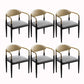 Contemporary Arm Leather Dining Chairs Open Back Dining Side Chair Grey 6 Piece Set Clearhalo 'Dining Chairs' 'Dining Tables & Seating' 'dining_chair' 'furn' 'furn_dining_chair' 'Furniture' 'Kitchen & Dining Furniture' 5208470