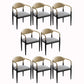 Contemporary Arm Leather Dining Chairs Open Back Dining Side Chair Grey 8 Piece Set Clearhalo 'Dining Chairs' 'Dining Tables & Seating' 'dining_chair' 'furn' 'furn_dining_chair' 'Furniture' 'Kitchen & Dining Furniture' 5208471