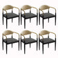 Contemporary Arm Leather Dining Chairs Open Back Dining Side Chair Black 6 Piece Set Clearhalo 'Dining Chairs' 'Dining Tables & Seating' 'dining_chair' 'furn' 'furn_dining_chair' 'Furniture' 'Kitchen & Dining Furniture' 5208474