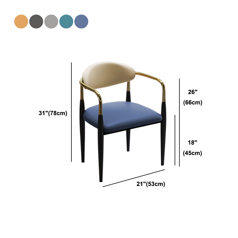 Contemporary Arm Leather Dining Chairs Open Back Dining Side Chair Clearhalo 'Dining Chairs' 'Dining Tables & Seating' 'dining_chair' 'furn' 'furn_dining_chair' 'Furniture' 'Kitchen & Dining Furniture' 5208476