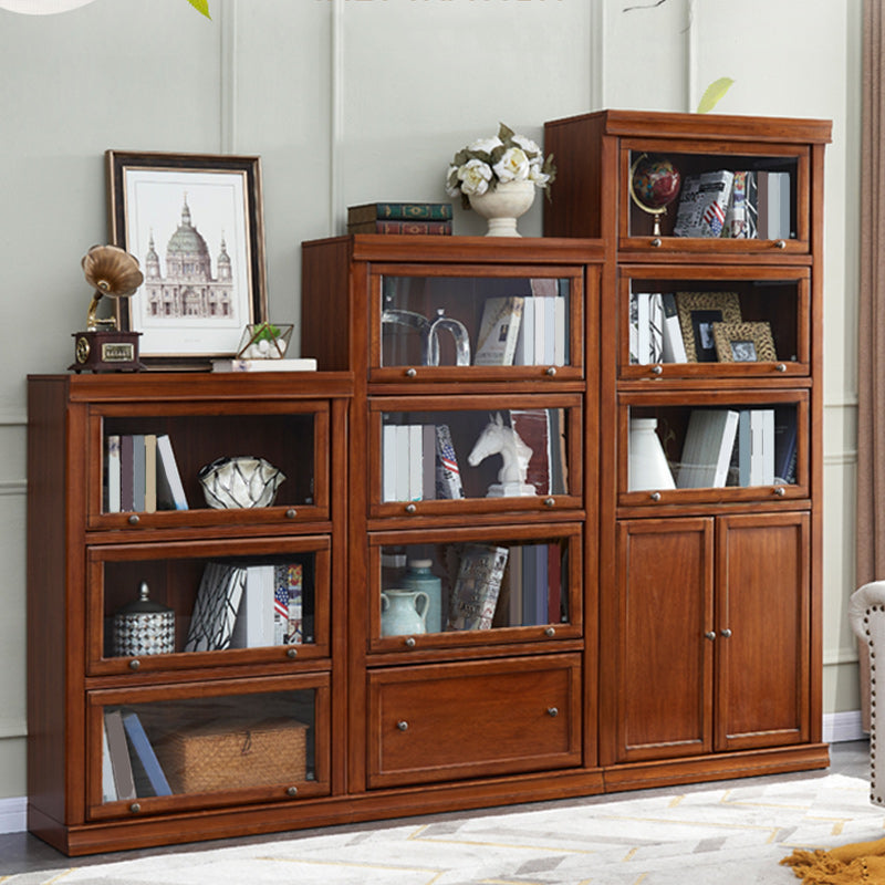 Wooden Standard Bookcase Modern Style Closed Back Vertical Bookshelf With Door Clearhalo 'Bookcases' 'furn' 'furn_bookcases' 'Furniture' 'Office Furniture' 5210664