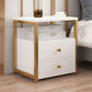 Modern Style Plate Countertop Metal Frame White/wood/walnut/off-white Nightstand
