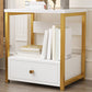 Modern Style Plate Countertop Metal Frame White/wood/walnut/off-white Nightstand