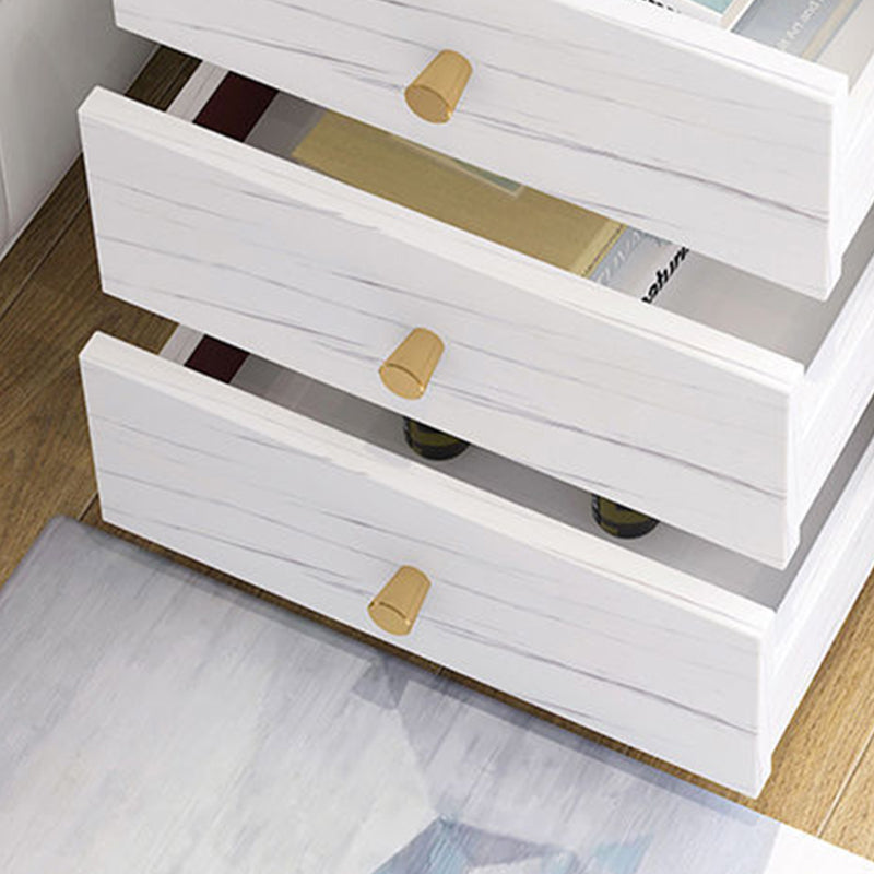 Modern Style Plate Countertop Metal Frame White/wood/walnut/off-white Nightstand