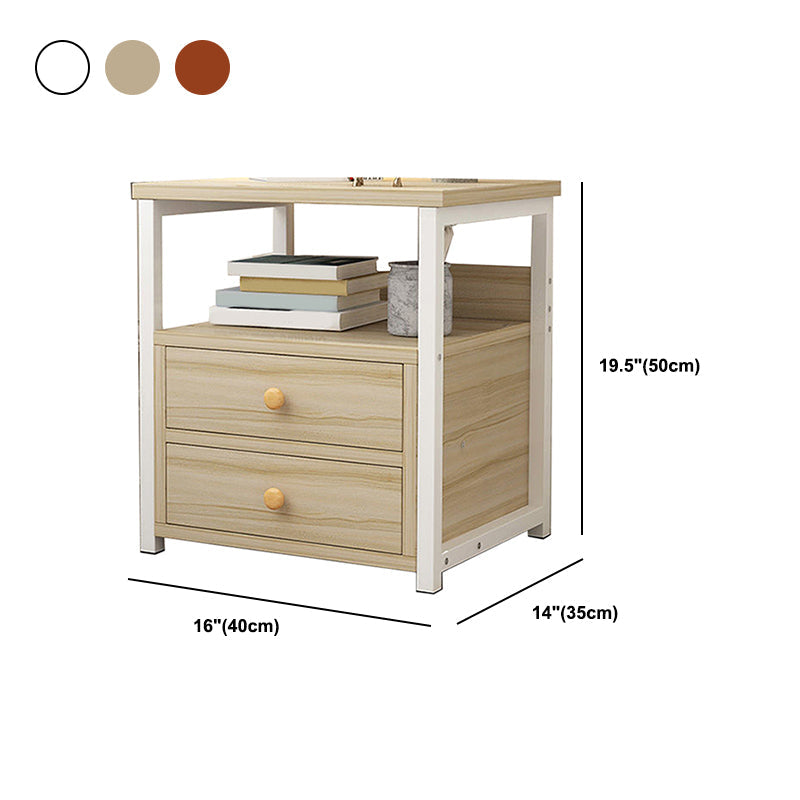 Modern Style Plate Countertop Metal Frame White/wood/walnut/off-white Nightstand
