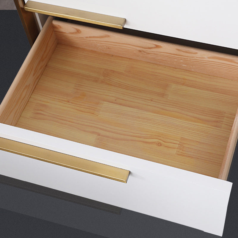 Moderner Metallrahmen Massivholz Top weiß/schwarz/grau Nachttisch