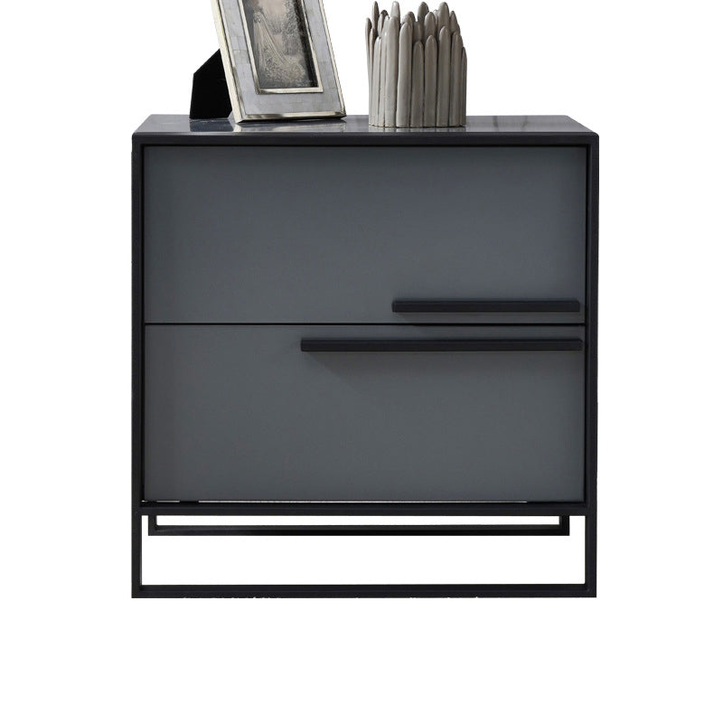 Moderner Metallrahmen Massivholz Top weiß/schwarz/grau Nachttisch