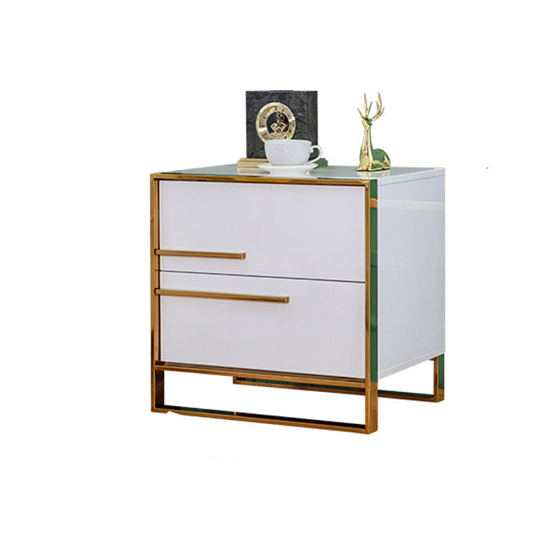 Moderner Metallrahmen Massivholz Top weiß/schwarz/grau Nachttisch