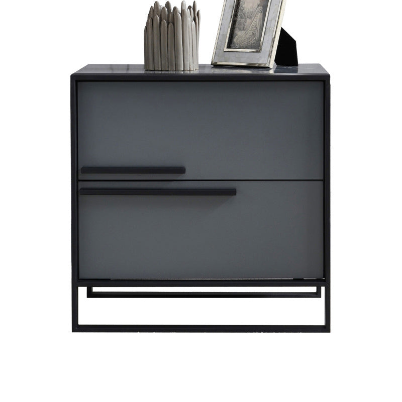 Moderner Metallrahmen Massivholz Top weiß/schwarz/grau Nachttisch