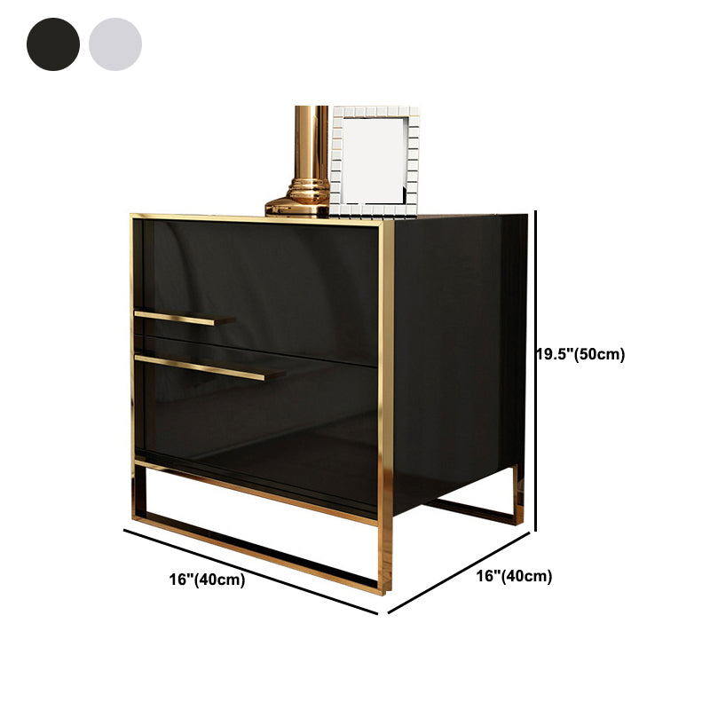 Moderner Metallrahmen Massivholz Top weiß/schwarz/grau Nachttisch