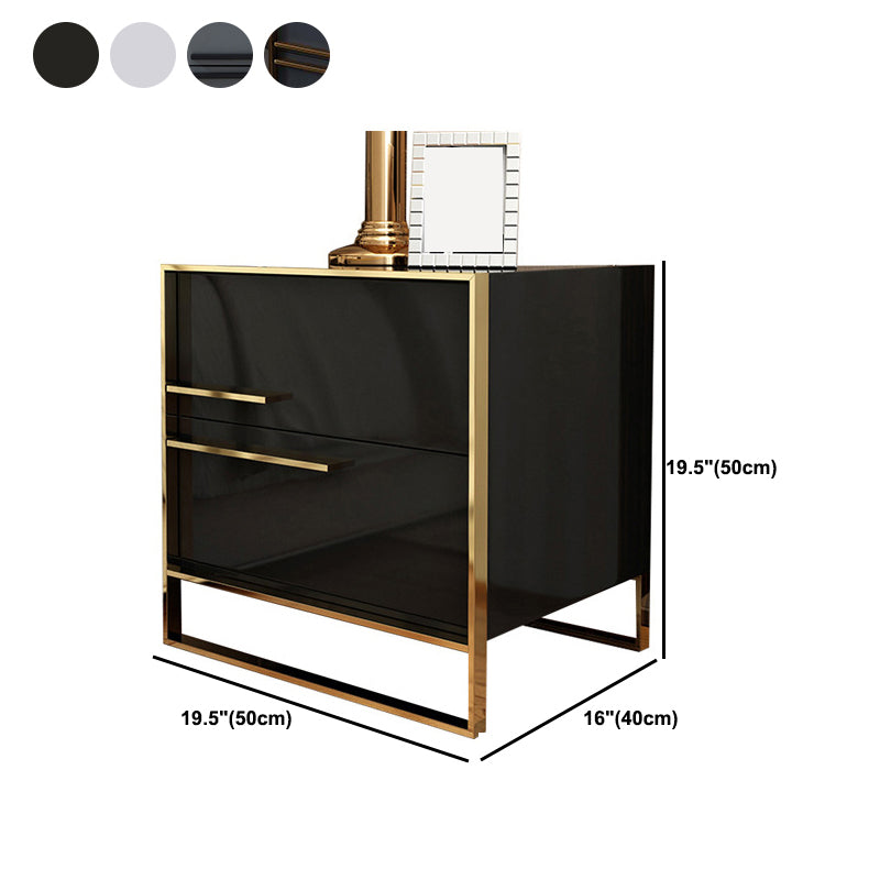 Moderner Metallrahmen Massivholz Top weiß/schwarz/grau Nachttisch