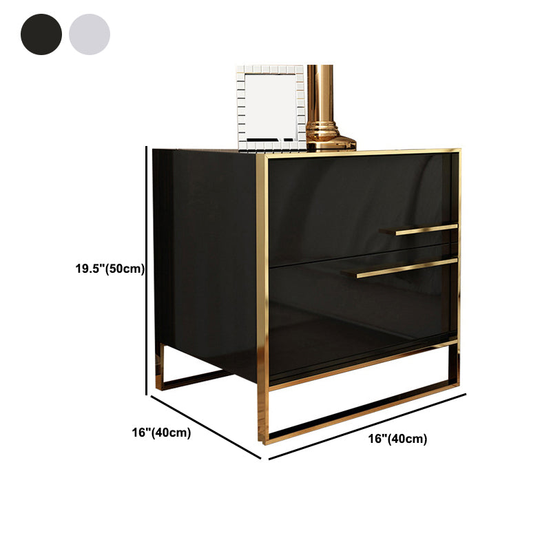 Moderner Metallrahmen Massivholz Top weiß/schwarz/grau Nachttisch