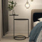 Modern Black/White Iron Nightstand, 21.65"/23.32" Tall Nightstand