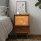 Square Solid Wood Countertop White/black/cherry/wood/walnut Rattan Frame Nightstand