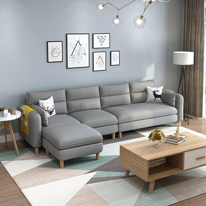 Sofá estacionario de 3 plazas estándar de almohada cosida contemporánea